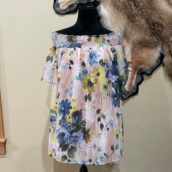 1.4.3. Story by Line Up Tops - 1.4.3. Story by Line Up Large Off The Shoulder Floral‎ Blouse Spring Easter